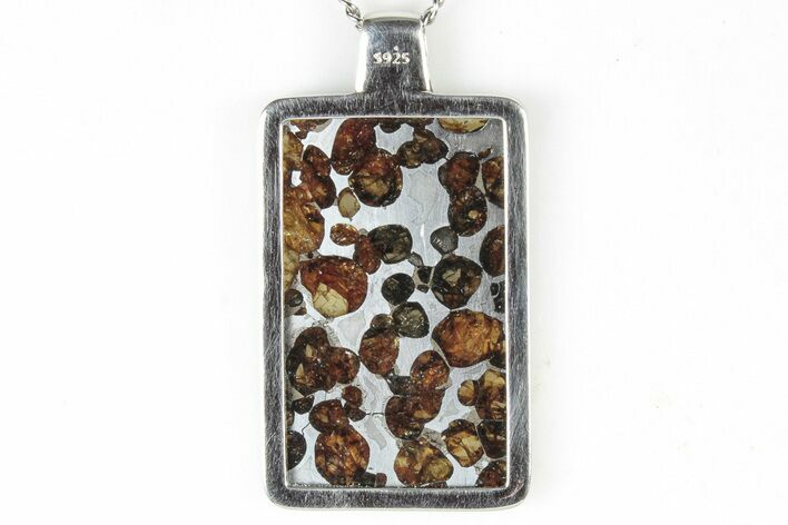 Sericho Pallasite Rectangle Meteorite Pendant - Kenya #309310